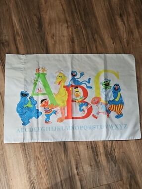 Muppets Kids Sesame Street ABC Pillowcase in White with Colorful Characters
